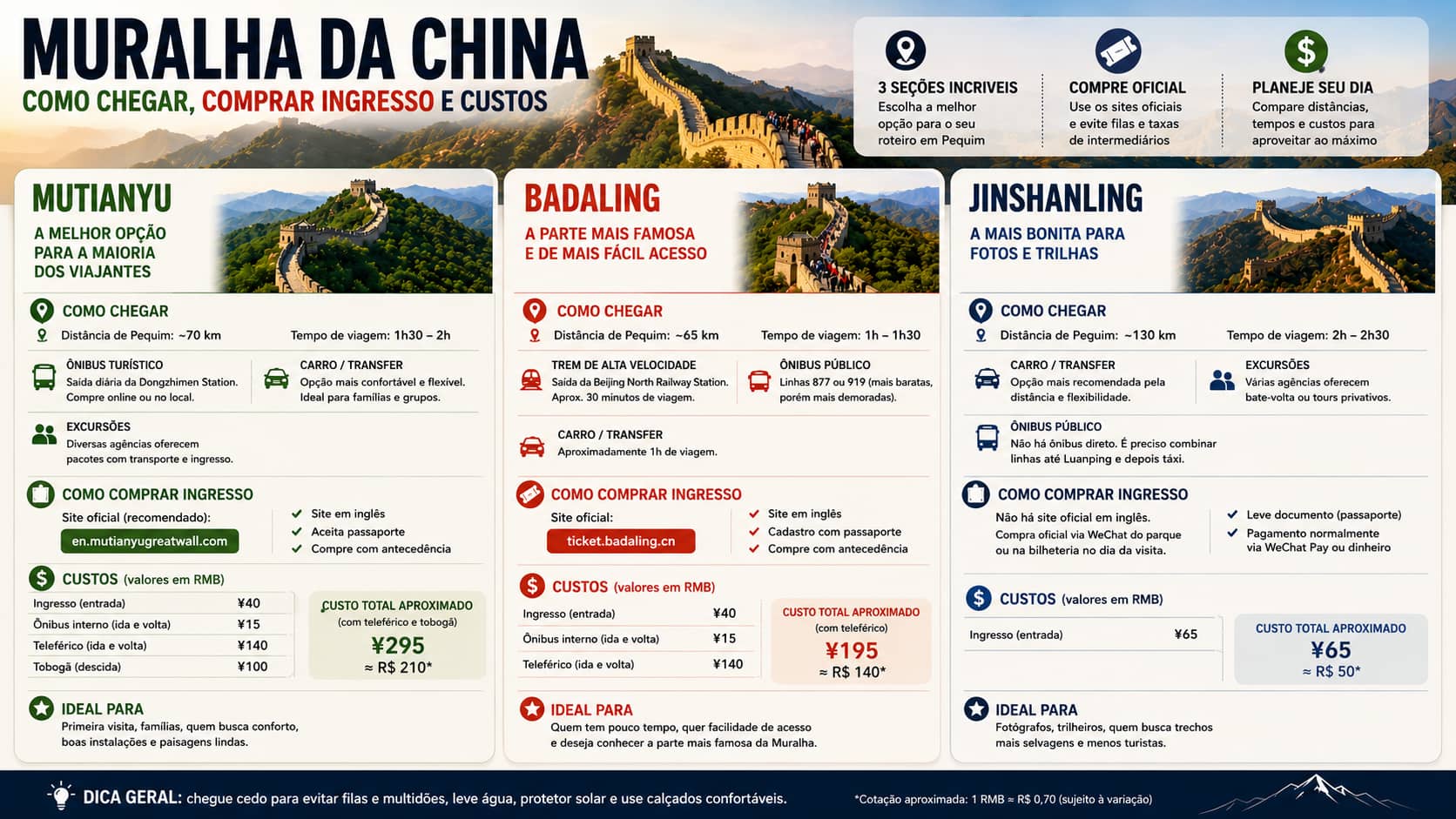 Como chegar na muralha da China