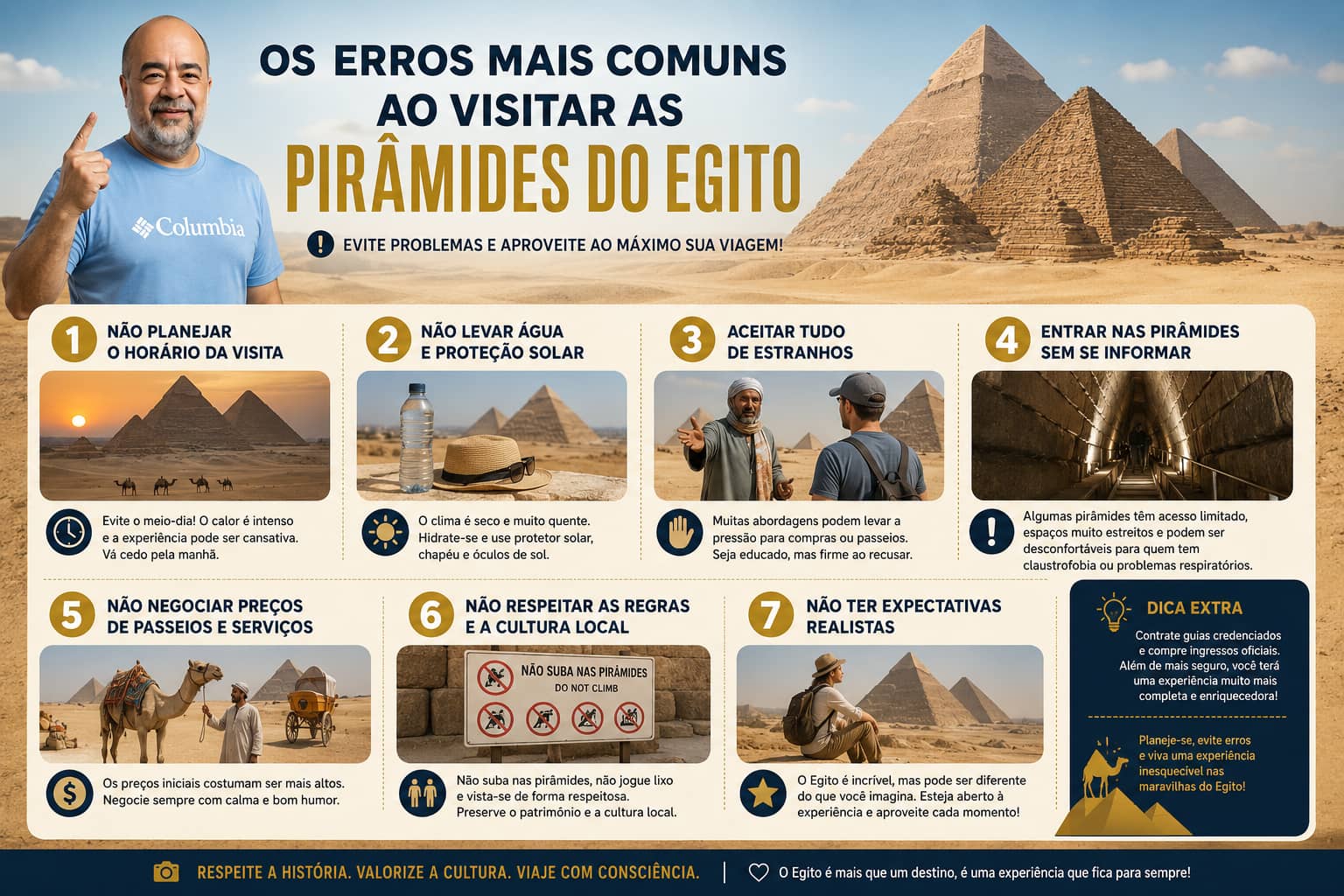 Erros comuns ao visitar as Pirâmides do Egito